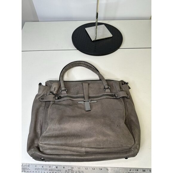 Elliott Lucca Gray Leather Handbag (missing Crossbody Strap) - Picture 8 of 8